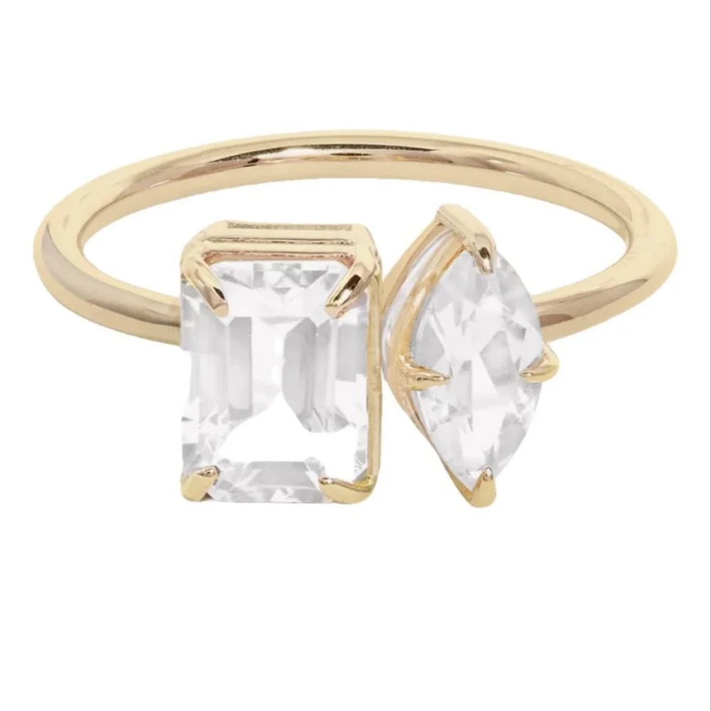New Double Date Toi Et Moi Topaz Gold Ring from Stone and Strand collection.